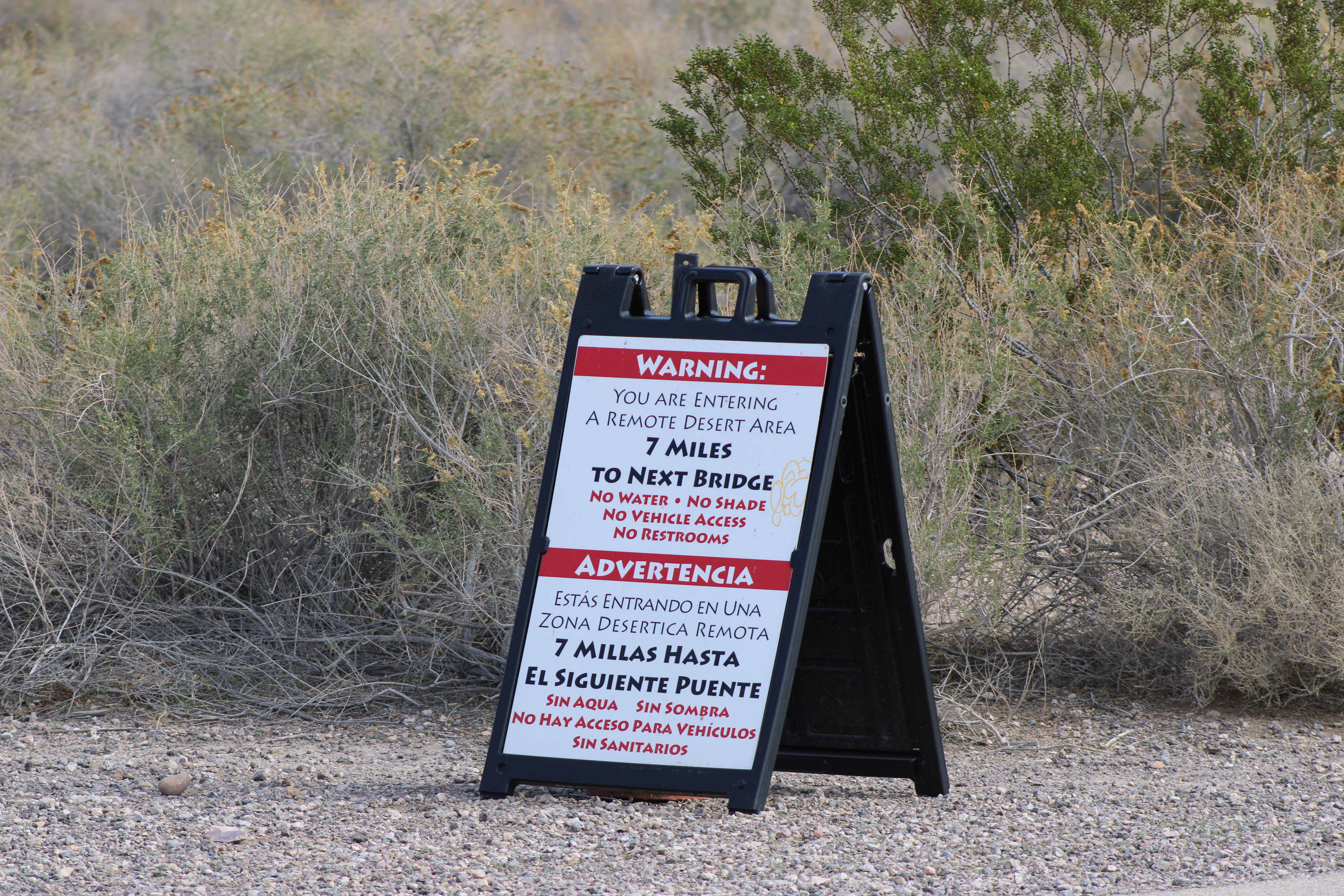 remote desert warning (Henderson, NV)